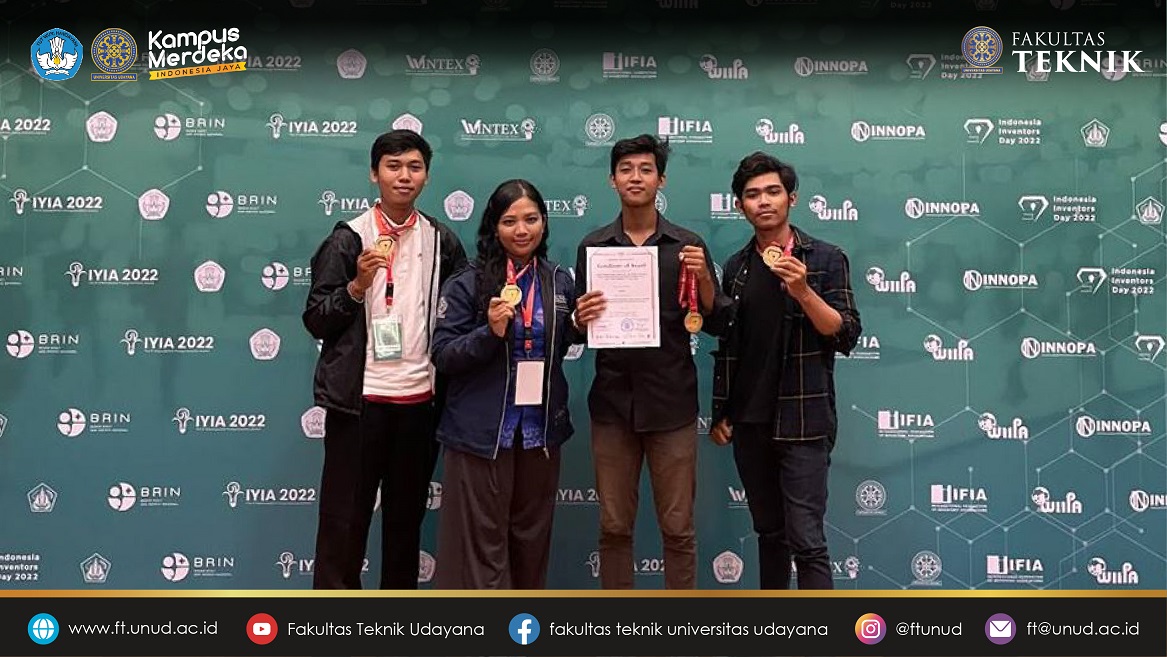 Students of the Faculty of Engineering, Udayana University Win Gold in the 2022 World Invention and Technology Expo (WINTEX)