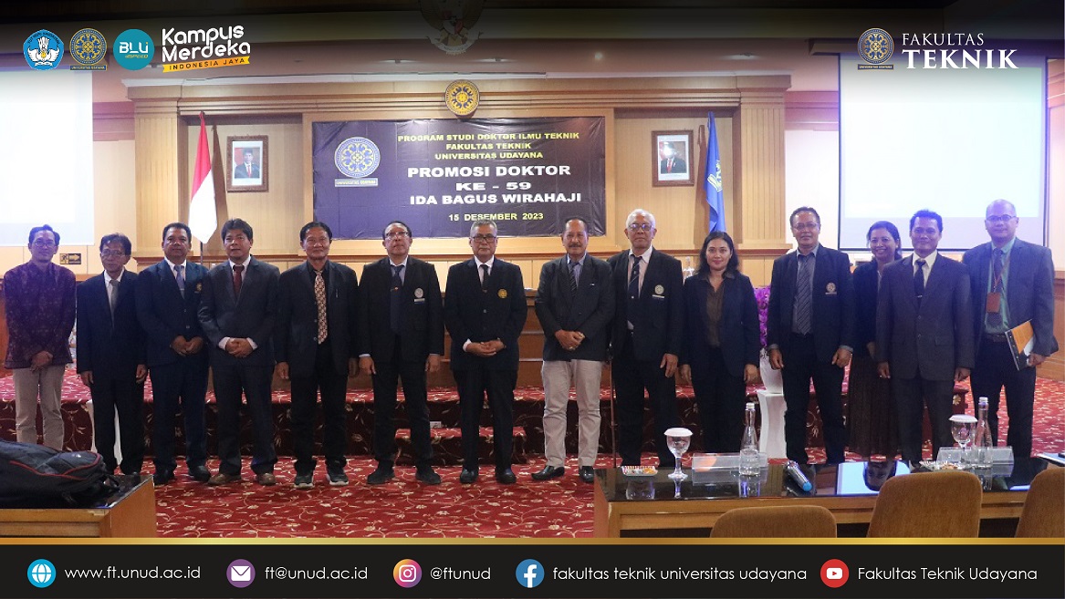 Udayana University Engineering Science Doctoral Study Program Holds its 59th Doctoral Promotion