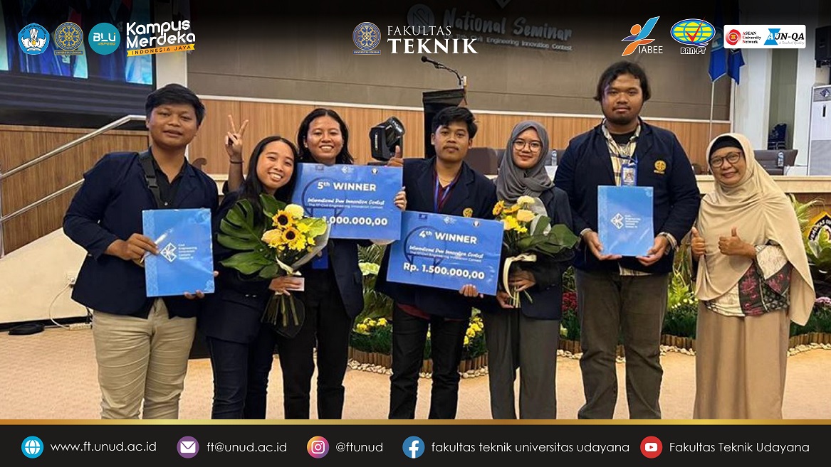 Mahasiswa Prodi Teknik Sipil Fakultas Teknik Universitas Udayana Meraih Prestasi Dalam Civil Engineering Innovation Contest (CEIC) Session XI Tahun 2023