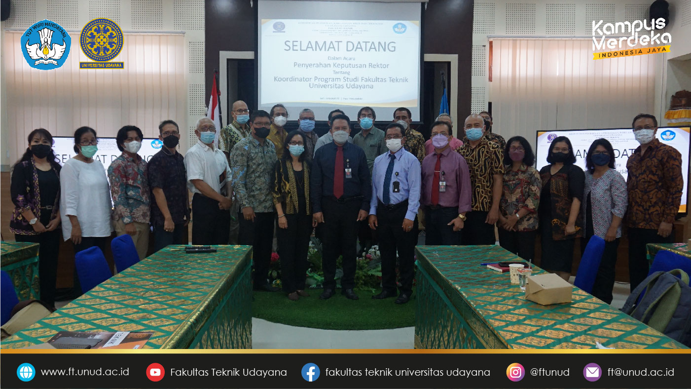 12 Lecturers in the Faculty of Engineering, Udayana University received the Rector's Decree as Study Program Coordinator